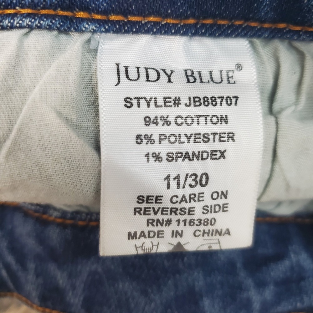 Judy Blue Jeans Womens 11/30 Straight Fit Flannel Lined Blue Stretch Denim EUC - Picture 3 of 10